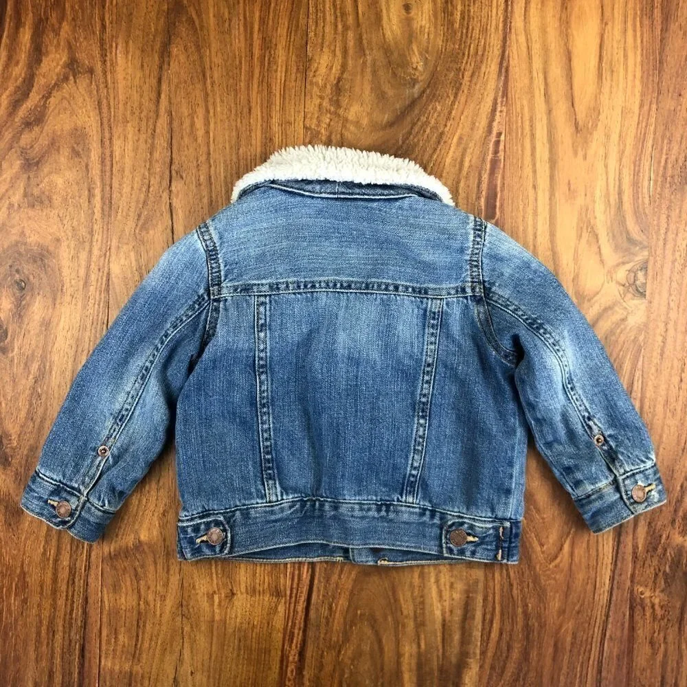 Baby Gap Denim Sherpa Jacket with Patches